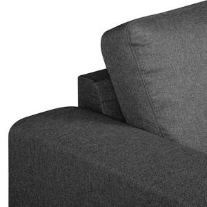 Ecksofa Summer Microfaser - Webstoff Mavie: Anthrazit - Longchair davorstehend rechts - Ohne Schlaffunktion