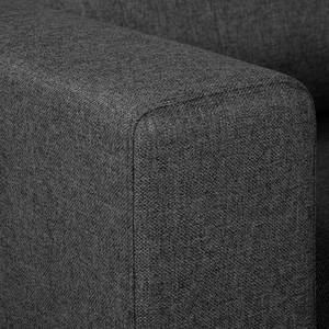 Ecksofa Summer Microfaser - Webstoff Mavie: Anthrazit - Longchair davorstehend rechts - Ohne Schlaffunktion