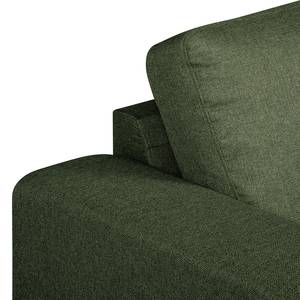 Canapé d’angle Summer Microfibre - Tissu Mavie: Vert foncé - Méridienne courte à droite (vue de face) - Sans fonction couchage
