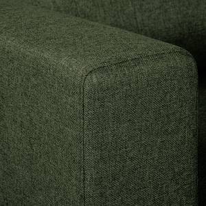 Canapé d’angle Summer Microfibre - Tissu Mavie: Vert foncé - Méridienne courte à droite (vue de face) - Sans fonction couchage