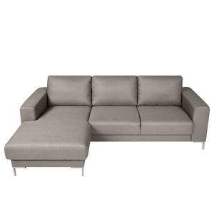 Ecksofa Summer Microfaser - Webstoff Mavie: Granit - Longchair davorstehend links - Ohne Schlaffunktion