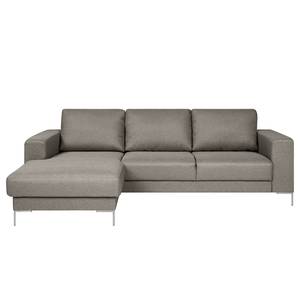 Ecksofa Summer Microfaser - Webstoff Mavie: Granit - Longchair davorstehend links - Ohne Schlaffunktion