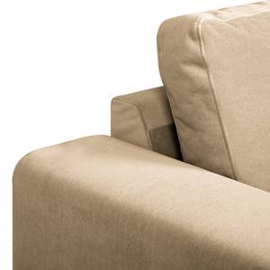 Ecksofa Summer Samt - Samt Vaia: Beige - Longchair davorstehend rechts - Ohne Schlaffunktion