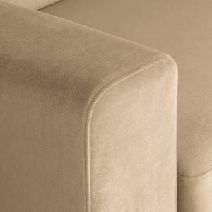 Ecksofa Summer Samt - Samt Vaia: Beige - Longchair davorstehend rechts - Ohne Schlaffunktion