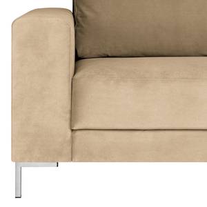 Divano angolare Summer Velluto - Velluto Vaia: beige - Longchair preimpostata a destra - Senza funzione letto