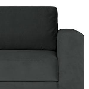 Divano angolare Summer Velluto - Velluto Vaia: grigio scuro - Longchair preimpostata a sinistra - Senza funzione letto