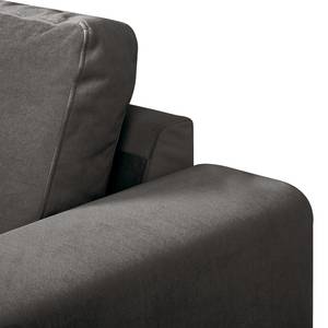 Divano angolare Summer Velluto - Velluto Vaia: grigio scuro - Longchair preimpostata a sinistra - Senza funzione letto