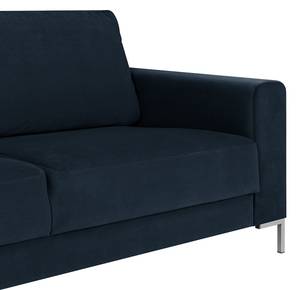 Hoekbank Summer fluweel - Velours Vaia: Donkerblauw - Longchair vooraanzicht links - Zonder slaapfunctie