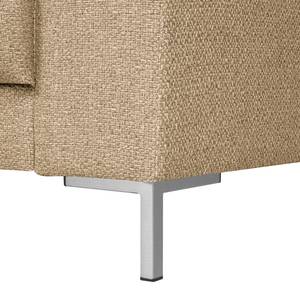 Divano angolare Summer Tessuto strutturato - Tessuto strutturato riciclato Gesa: beige - Longchair preimpostata a destra - Senza funzione letto