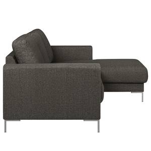 Ecksofa Summer Strukturstoff - Recycelter Strukturstoff Gesa: Anthrazit - Longchair davorstehend rechts - Ohne Schlaffunktion