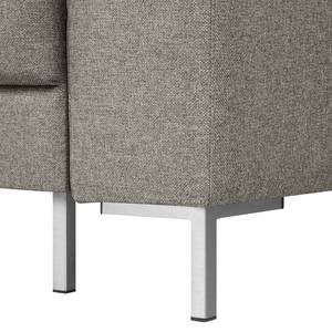 Ecksofa Summer Microfaser - Webstoff Mavie: Granit - Longchair davorstehend links - Mit Schlaffunktion