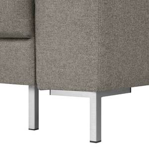 Ecksofa Summer Microfaser - Webstoff Mavie: Granit - Longchair davorstehend links - Mit Schlaffunktion