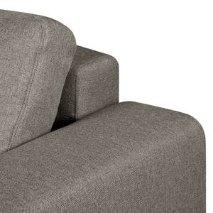 Ecksofa Summer Microfaser - Webstoff Mavie: Granit - Longchair davorstehend links - Mit Schlaffunktion