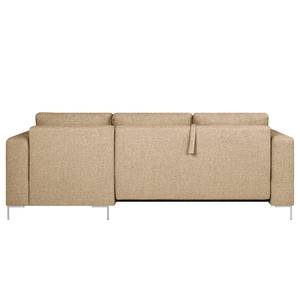 Ecksofa Summer Strukturstoff - Recycelter Strukturstoff Gesa: Beige - Longchair davorstehend rechts - Mit Schlaffunktion