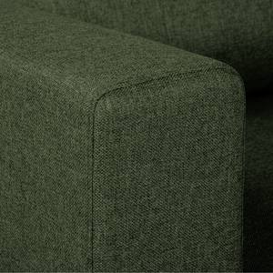Canapé d’angle Summer Microfibre - Tissu Mavie: Vert foncé - Méridienne courte à gauche (vue de face) - Avec fonction couchage