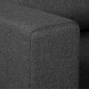 Canapé d’angle Summer Microfibre - Tissu Mavie: Anthracite - Méridienne courte à gauche (vue de face) - Avec fonction couchage