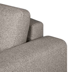 Ecksofa Summer Strukturstoff - Recycelter Strukturstoff Gesa: Grau - Longchair davorstehend links - Mit Schlaffunktion