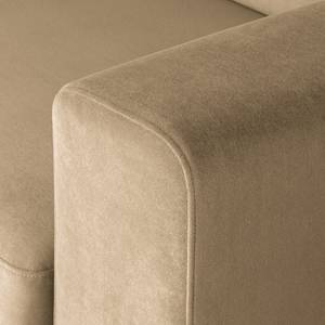 Ecksofa Summer Samt - Samt Vaia: Beige - Longchair davorstehend links - Mit Schlaffunktion