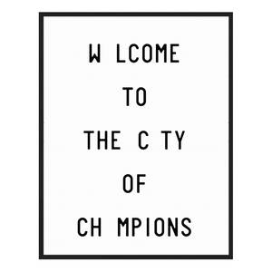 Bild City of champions Buche massiv / Plexiglas - 33 x 43 cm