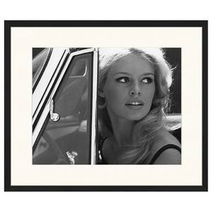 Afbeelding Brigitte Bardot driving massief beukenhout/plexiglas - 63 x 53 cm