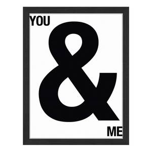 Afbeelding You and Me massief beukenhout/plexiglas - 33 x 43 cm