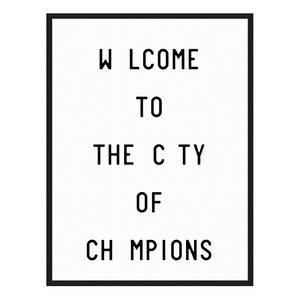 Afbeelding City of champions massief beukenhout/plexiglas - 73 x 93 cm