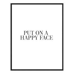 Afbeelding Put on a happy face massief beukenhout/plexiglas - 73 x 93 cm