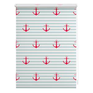 Klemfix rolgordijn Anker polyester - turquoise/rood - 45 x 150 cm