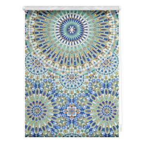 Store enrouleur Oriental Polyester - Bleu / Vert - 100 x 150 cm