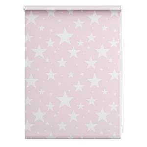 Store enrouleur sans perçage Étoiles Polyester - Rose - 80 x 150 cm