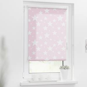 Store enrouleur sans perçage Étoiles Polyester - Rose - 60 x 150 cm