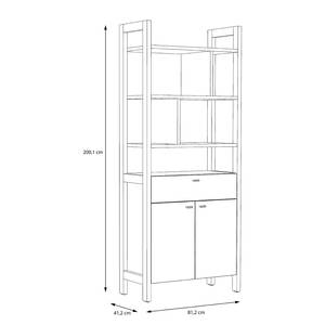 Open kast Holvik Sonoma eikenhouten look/wit