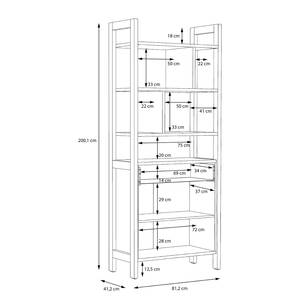 Open kast Holvik Sonoma eikenhouten look/wit