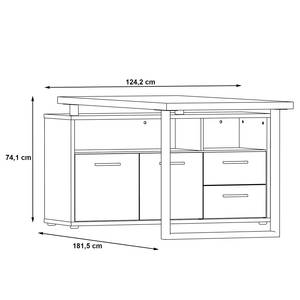 Bureau d’angle Kendrick II Blanc / Gris