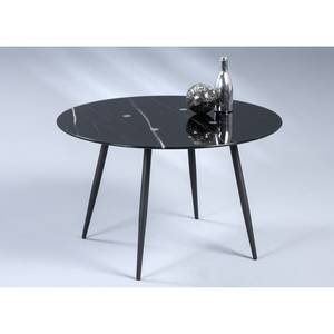 Tavolino da salotto Medo II Vetro / Metallo - Effetto marmo nero / Nero