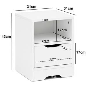 Table de chevet Doris I Blanc