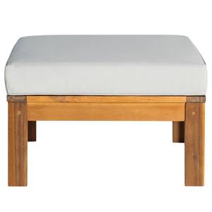 Tabouret lounge LEXI Tissu / Acacia massif - Taupe / Marron - Gris lumineux