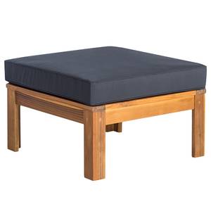 Loungehocker LEXI geweven stof/massief acaciahout - basaltkleurig/bruin - Basalt