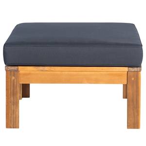 Loungehocker LEXI geweven stof/massief acaciahout - basaltkleurig/bruin - Basalt