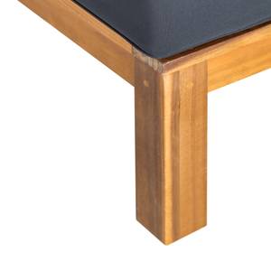 Tabouret lounge LEXI Tissu / Acacia massif - Basalte / Marron - Basalte