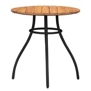 Table de jardin Beeley III Acier / Acacia massif - Marron / Noir