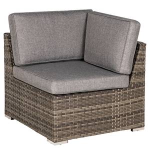 Loungeeckelement Bahrani aus Polyrattan Polypropylen / Polyester - Braun / Grau