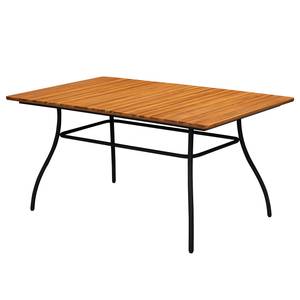 Tavolo da giardino Beeley Acacia massello / Acciaio - Marrone / Nero - Larghezza: 150 cm