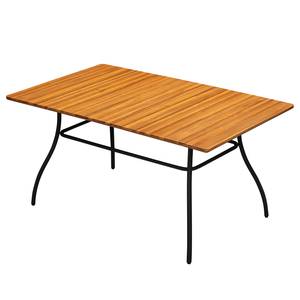 Tavolo da giardino Beeley Acacia massello / Acciaio - Marrone / Nero - Larghezza: 150 cm