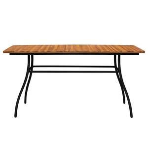 Table de jardin Beeley Acier / Acacia massif - Marron / Noir - Largeur : 150 cm