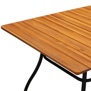 Table de jardin Beeley Acier / Acacia massif - Marron / Noir - Largeur : 150 cm
