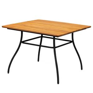 Tuintafel Beeley staal/massief acaciahout - bruin/zwart - Breedte: 100 cm