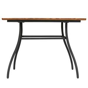 Table de jardin Beeley Acier / Acacia massif - Marron / Noir - Largeur : 100 cm