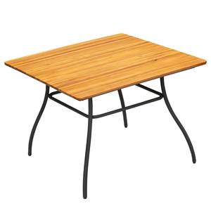 Tuintafel Beeley staal/massief acaciahout - bruin/zwart - Breedte: 100 cm