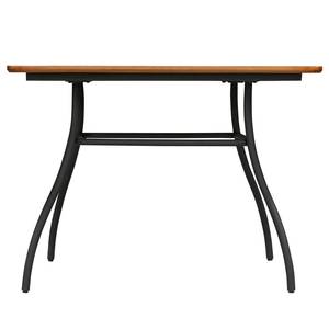 Table de jardin Beeley Acier / Acacia massif - Marron / Noir - Largeur : 100 cm